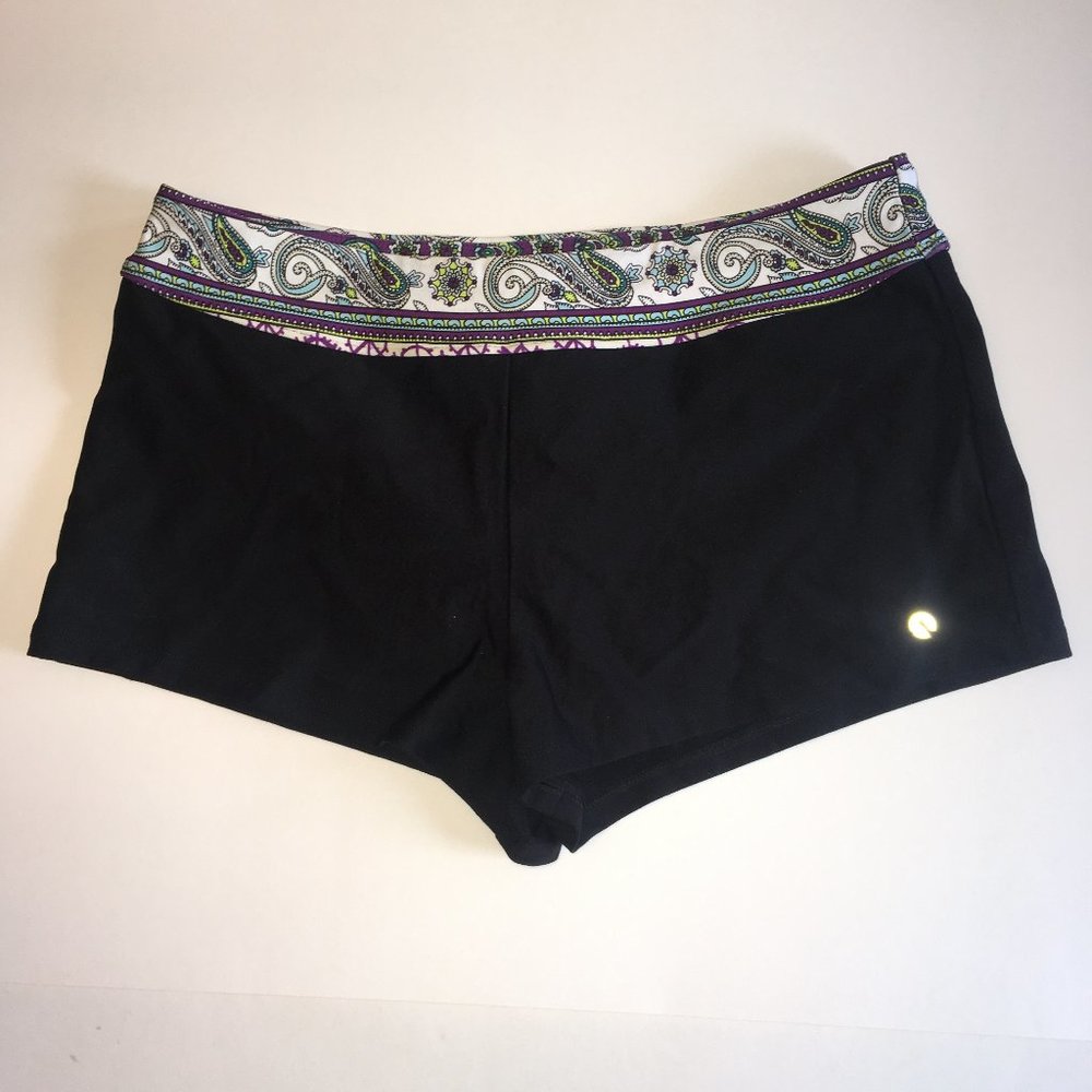 Next Black Purple Paisley Swim Shorts